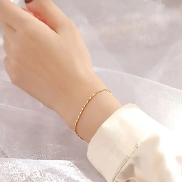 925 Sterling Silver Minimalist Thin Bar Bracelet Dainty Delicate Bracelet - Picture 10 of 10